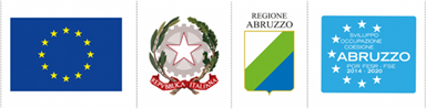 Loghi istituzionali: Unione Europea, Repubblica Italiana, Regione Abruzzo, POR FESR-FSE Abruzzo 2014-2020